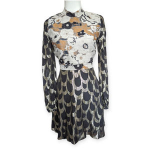 Creatures of the Wind Floral Metallic Long Sleeve Mini Dress